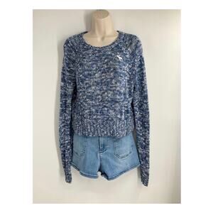 ABERCROMBIE & FITCH Womens Cable Knit Sweater Blue Small